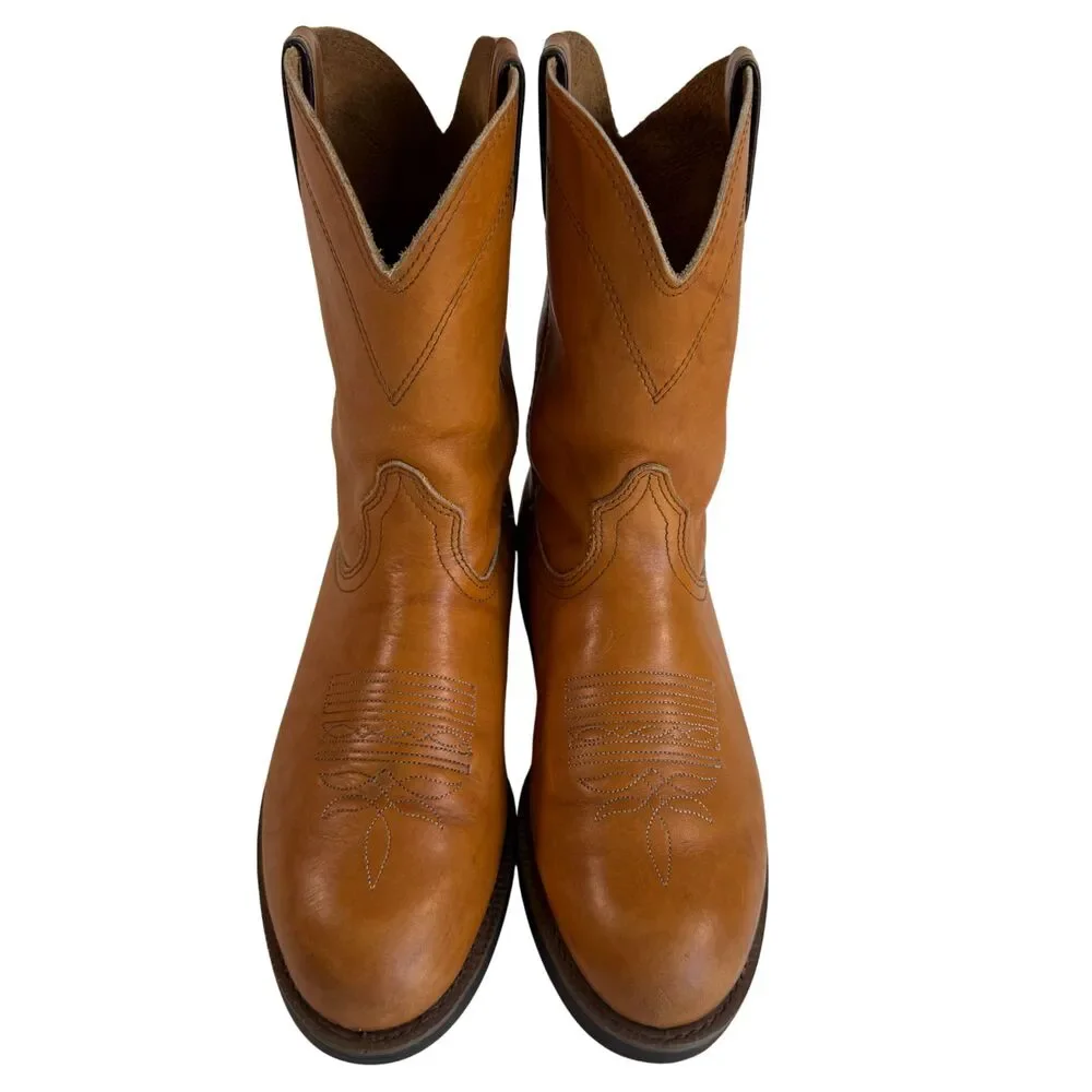 Durango Comfort Core Men 9 -9.5 Tan Leather Western Work Boot Oil Slip Resistant